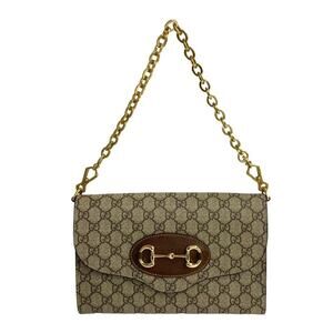 Gucci 1955 Horsebit GG Supreme Sherry Line Shoulder Bag - One Size